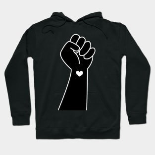 Hand symbol for black lives matter protest in USA to stop violence to black people. Fight for human right of Black People in U.S. America Hoodie